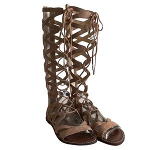 Sam Edelman Tall Camel Suede Gena Sandal 9M NIB